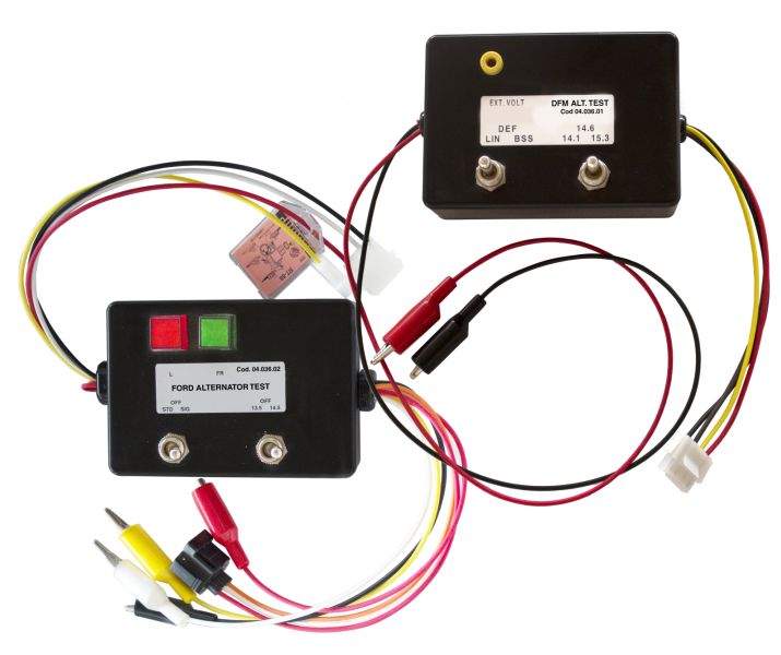 Attachments for testing alternators with electronic voltage / controlled ECU regulators