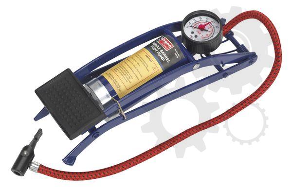 Foot pump with pressure gauge