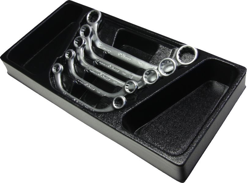 Set of ring wrenches bent