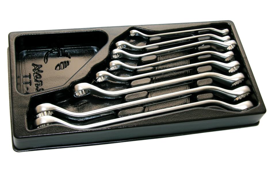 Set of bent  wrenches bilateral keys