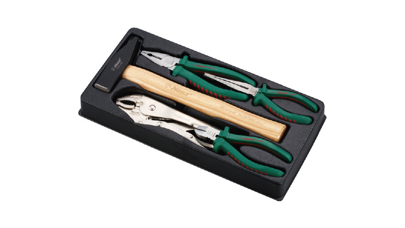 Pliers set plus locksmith's hammer